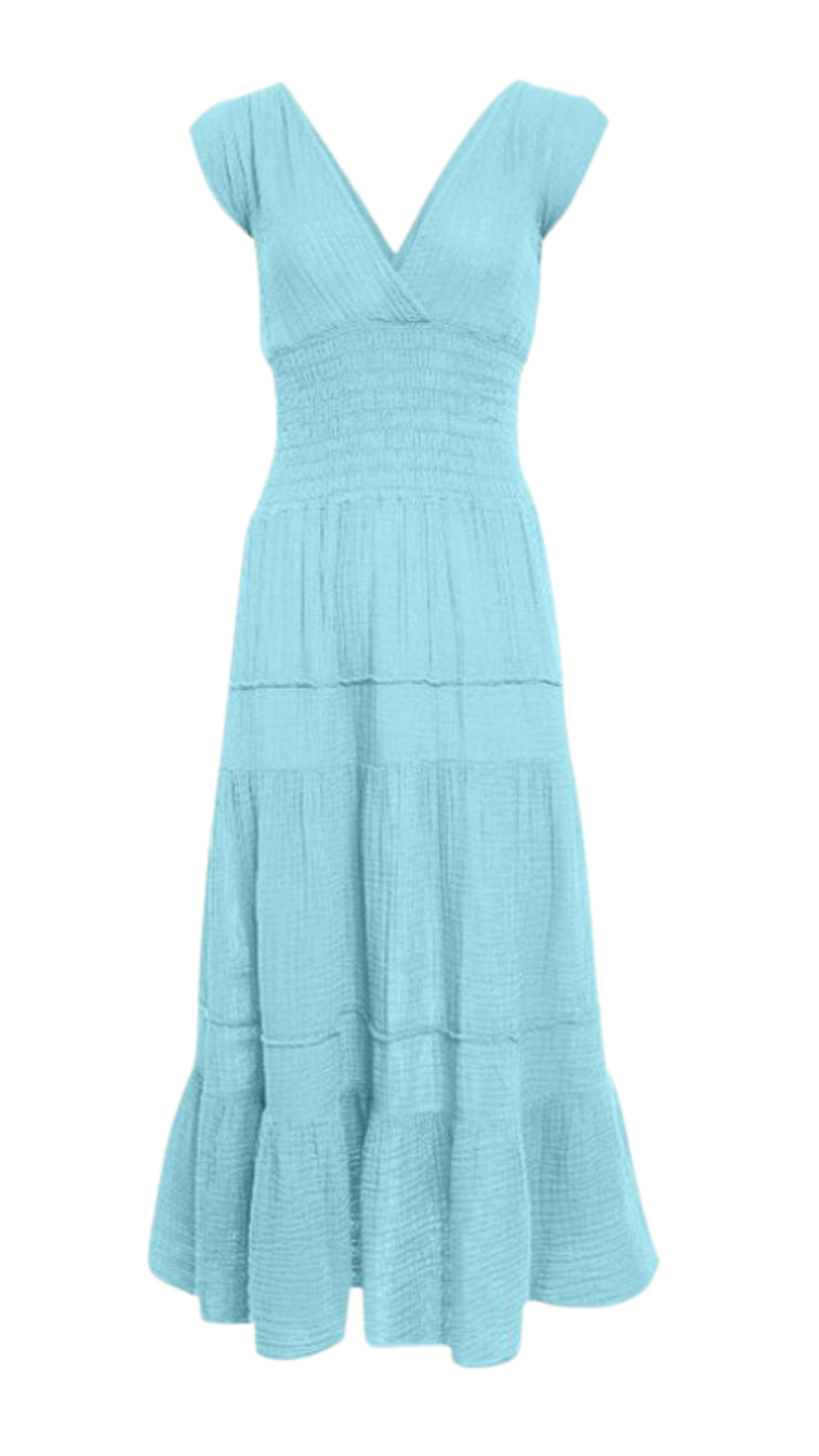 Smocked Dress Gauze - Sea Glass