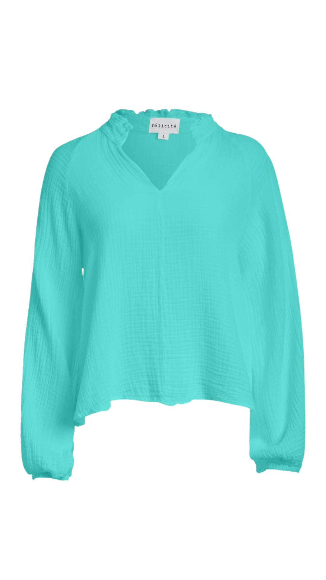 Ruffle Collar Top Gauze - Bermuda