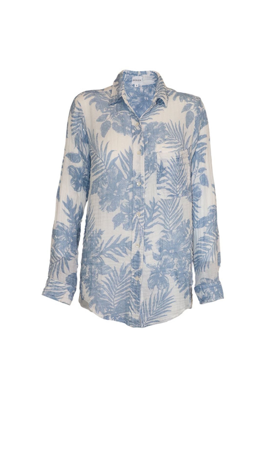 Boyfriend Top Gauze - Sky Palm
