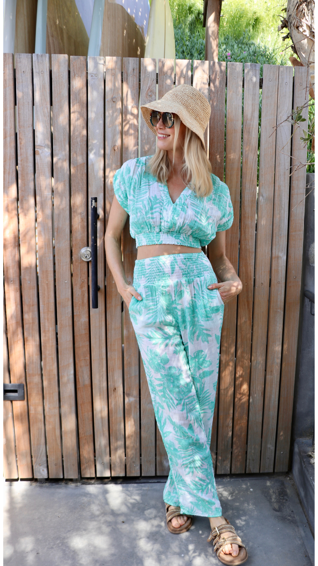Smock Pant Gauze - Bermuda Palm