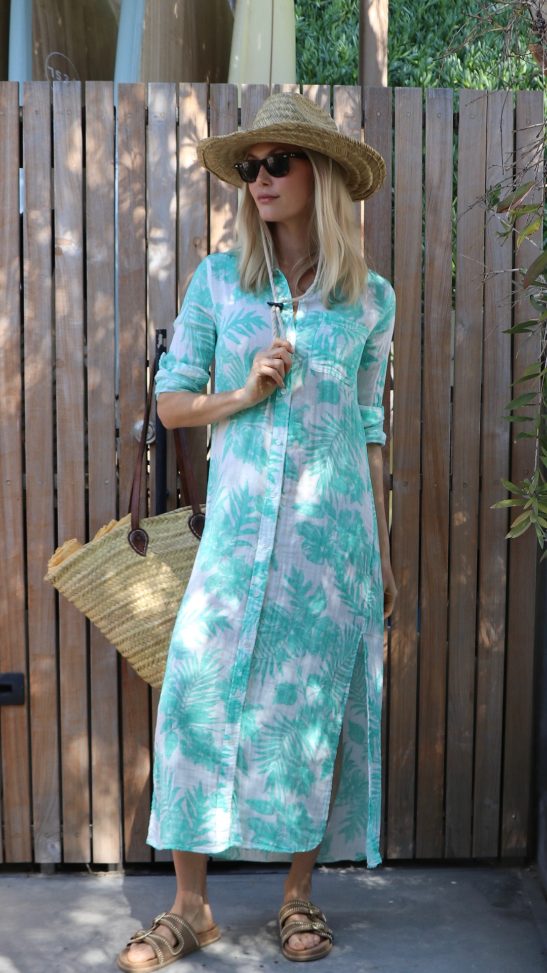 Boyfriend Maxi Dress Gauze - Bermuda Palm