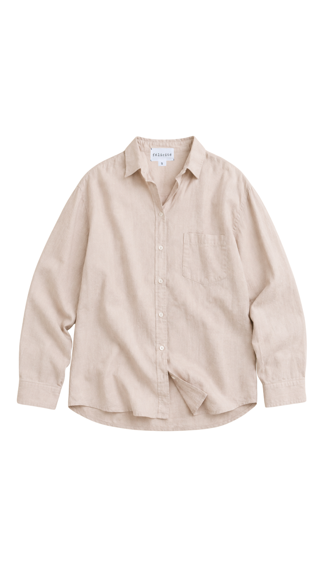 Drop Shoulder Shirt Cotton Blend - Light Tan