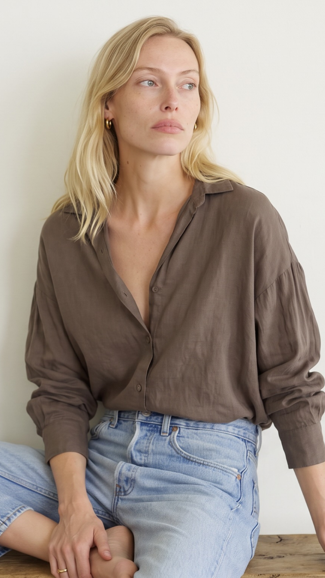 Drop Shoulder Shirt Lyocell Silk - Hermes