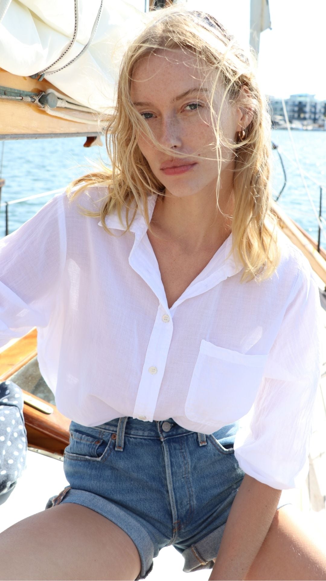 Boyfriend Top Cotton Voile - White