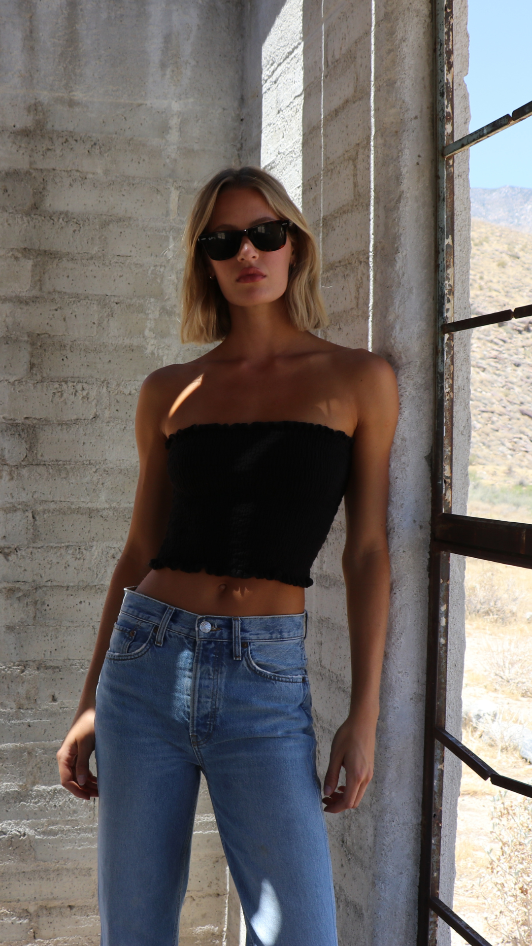 Smocked Tube Top - Black