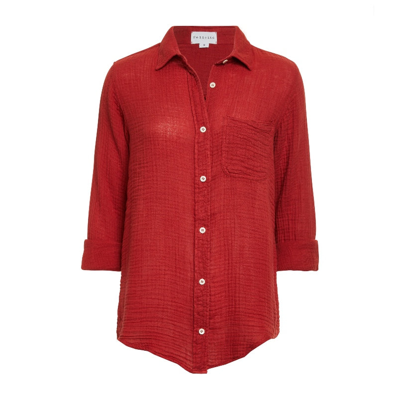 Boyfriend Top Gauze - Cayenne