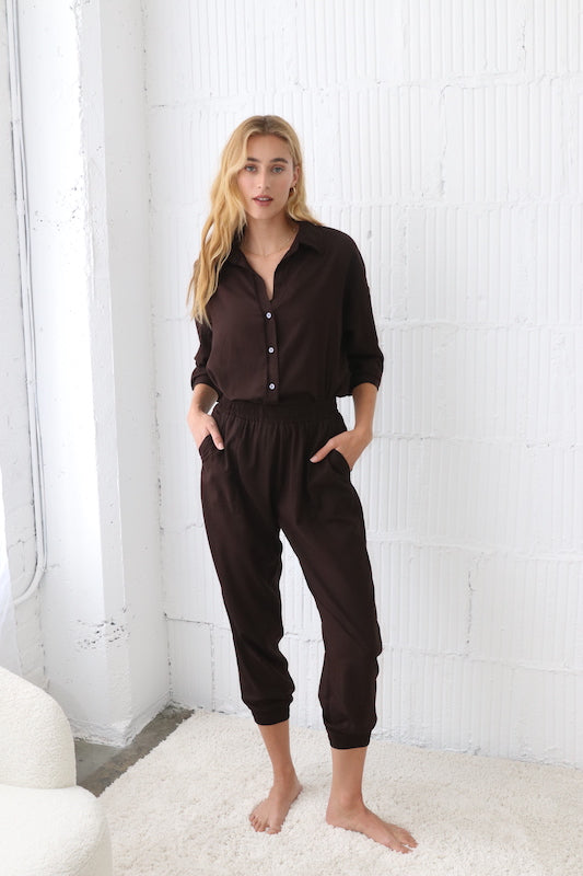 Drop Shoulder Shirt - Bark