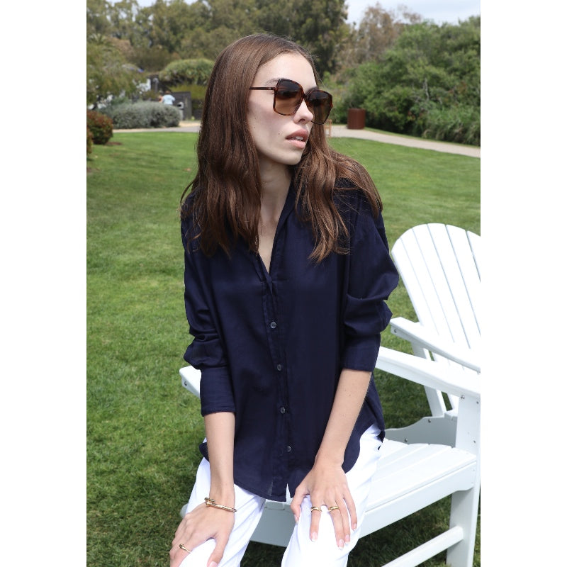 Drop Shoulder Shirt - Navy