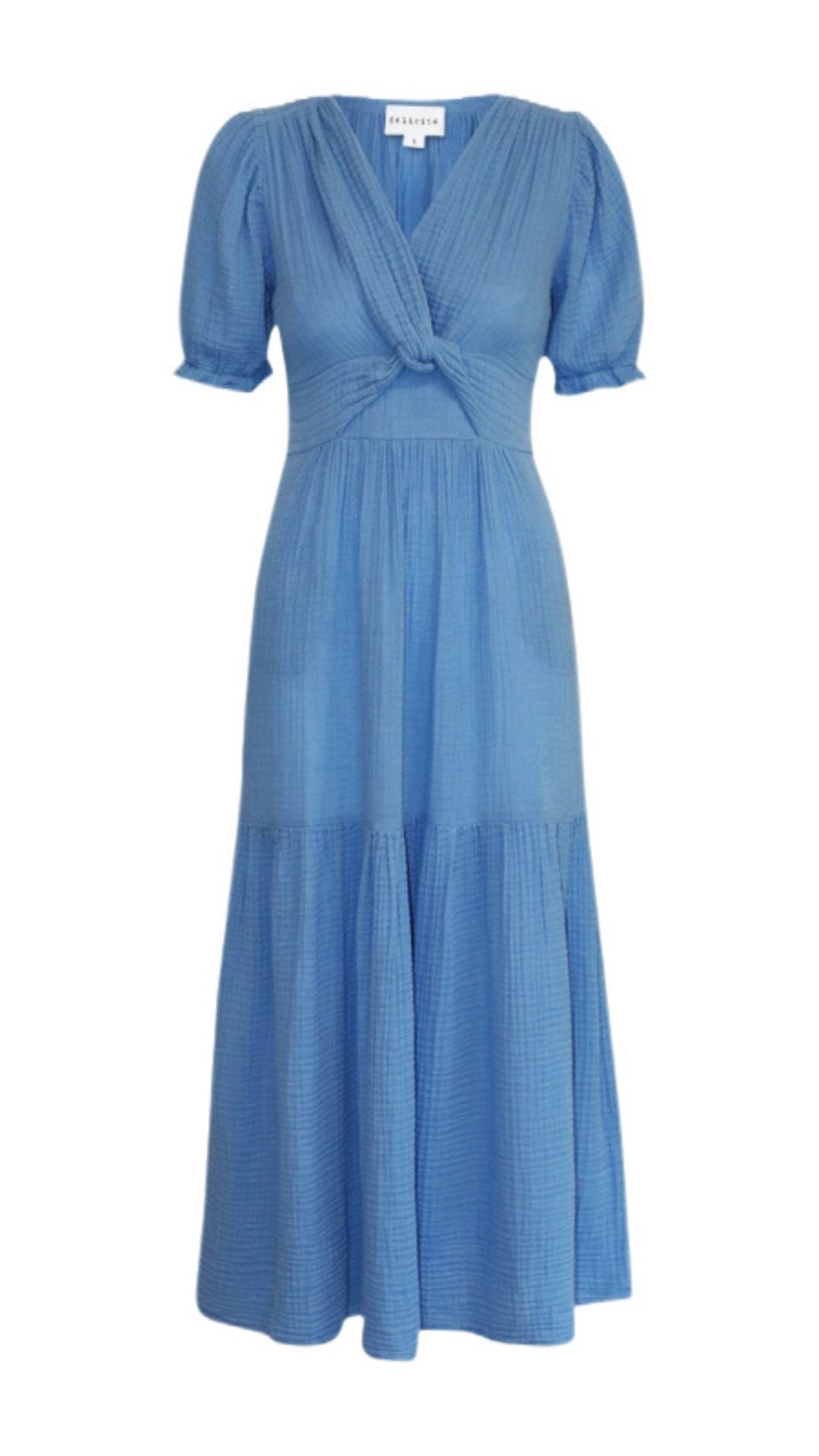 Twist Dress Gauze - Blue Jay