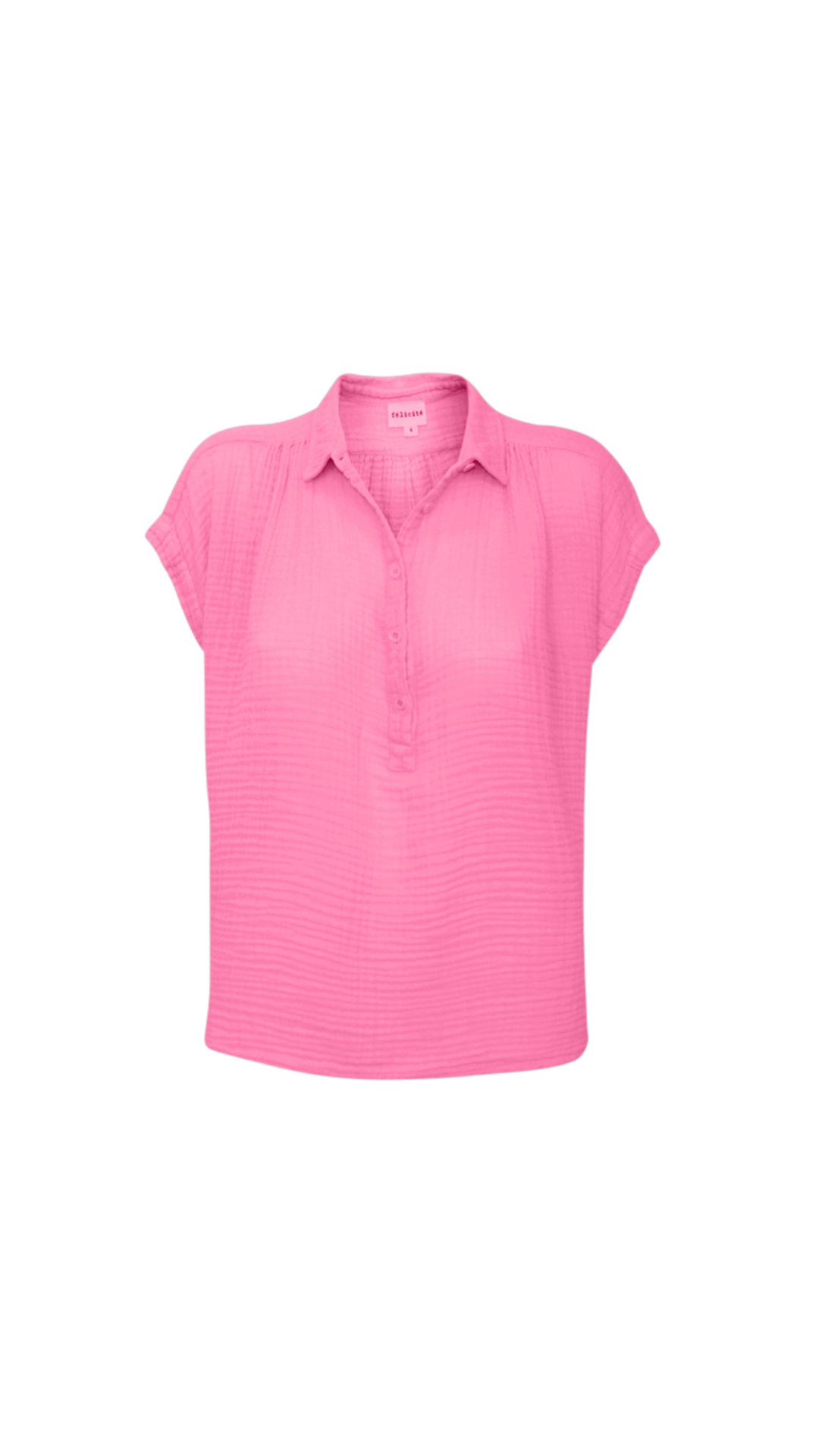 S/S Henley Gauze - Elle Woods