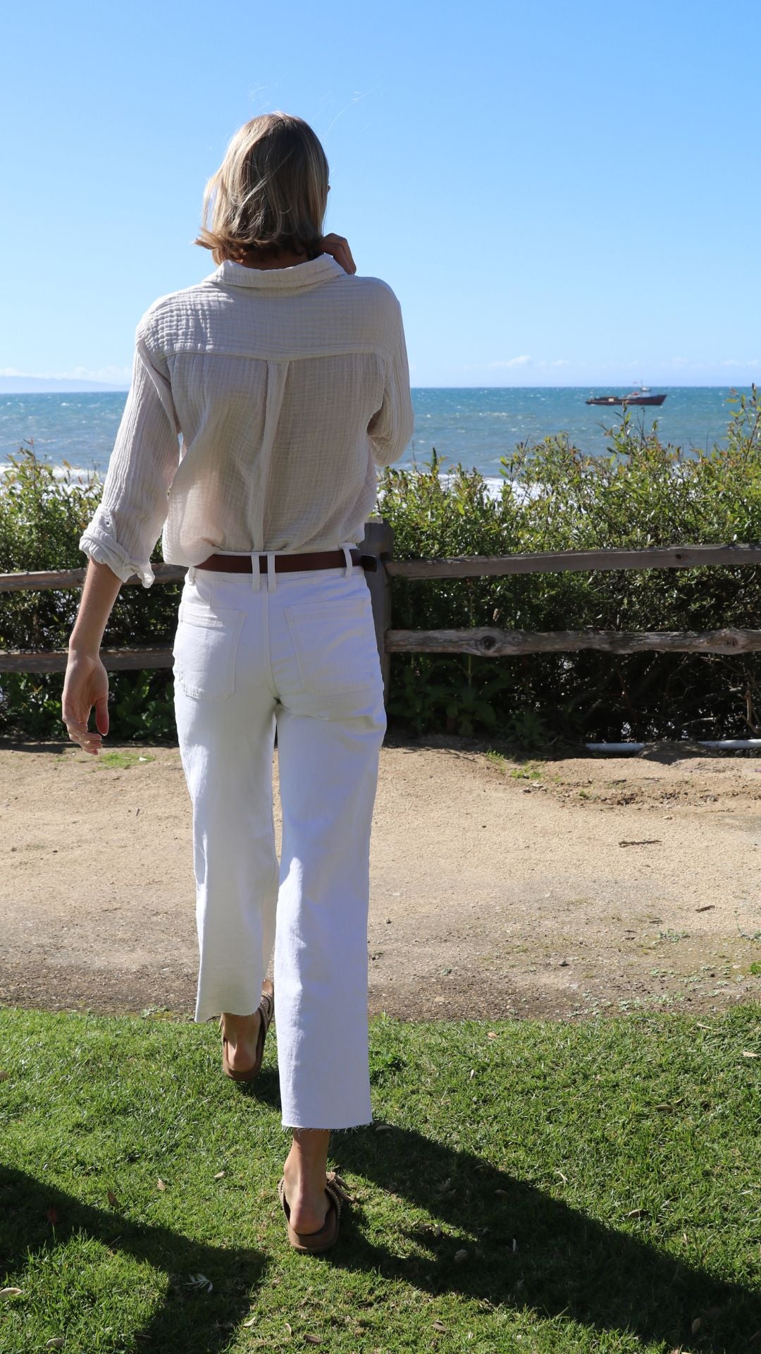 Boyfriend Top Gauze - Birch