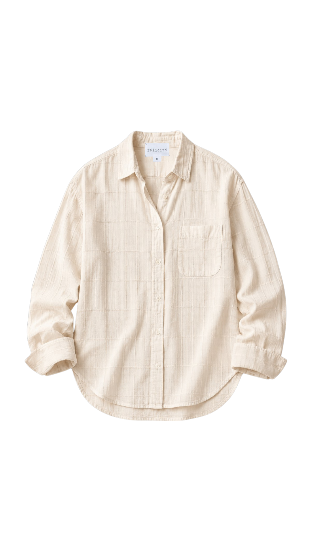 Boyfriend Top Check Cotton - Light Tan
