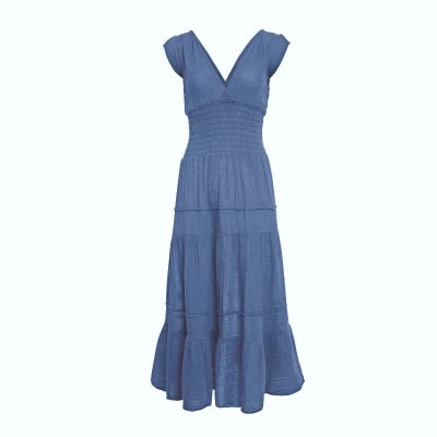 Smocked Dress Gauze-Sailor