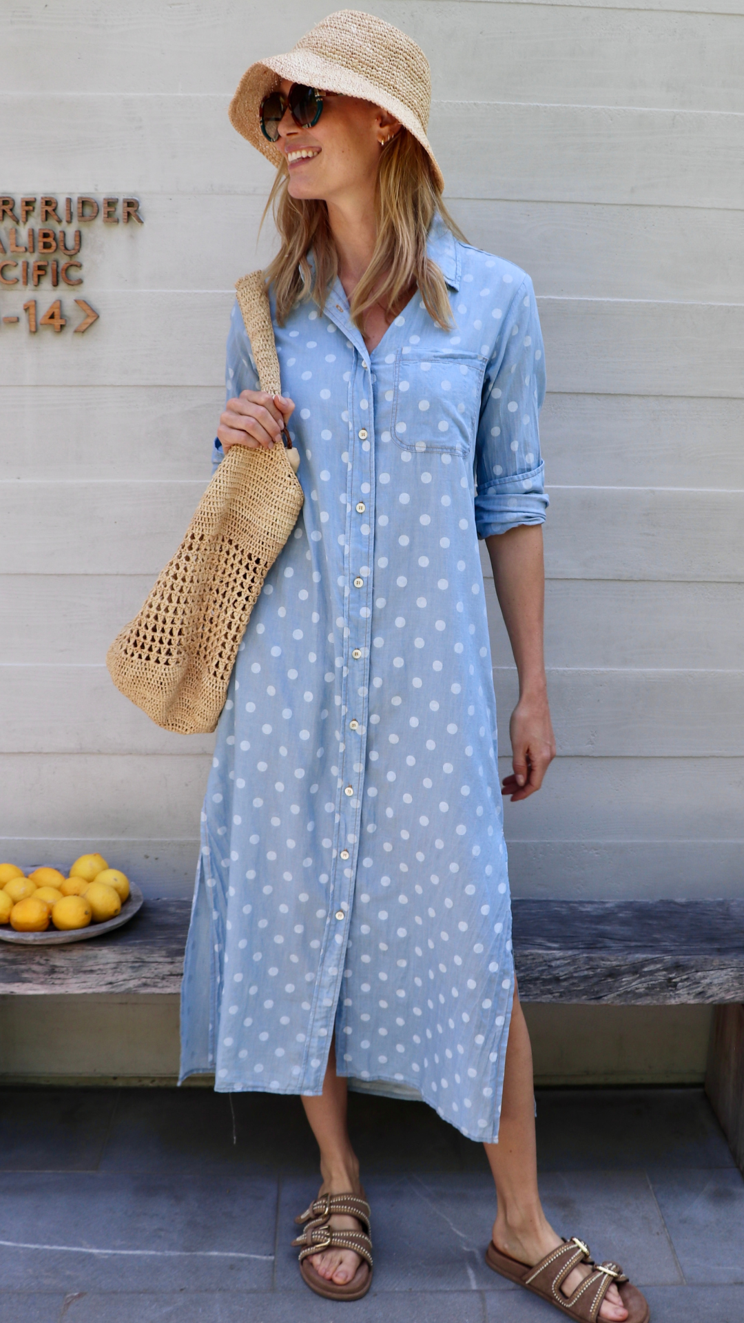 Boyfriend Maxi Cotton Denim - Denim Dot