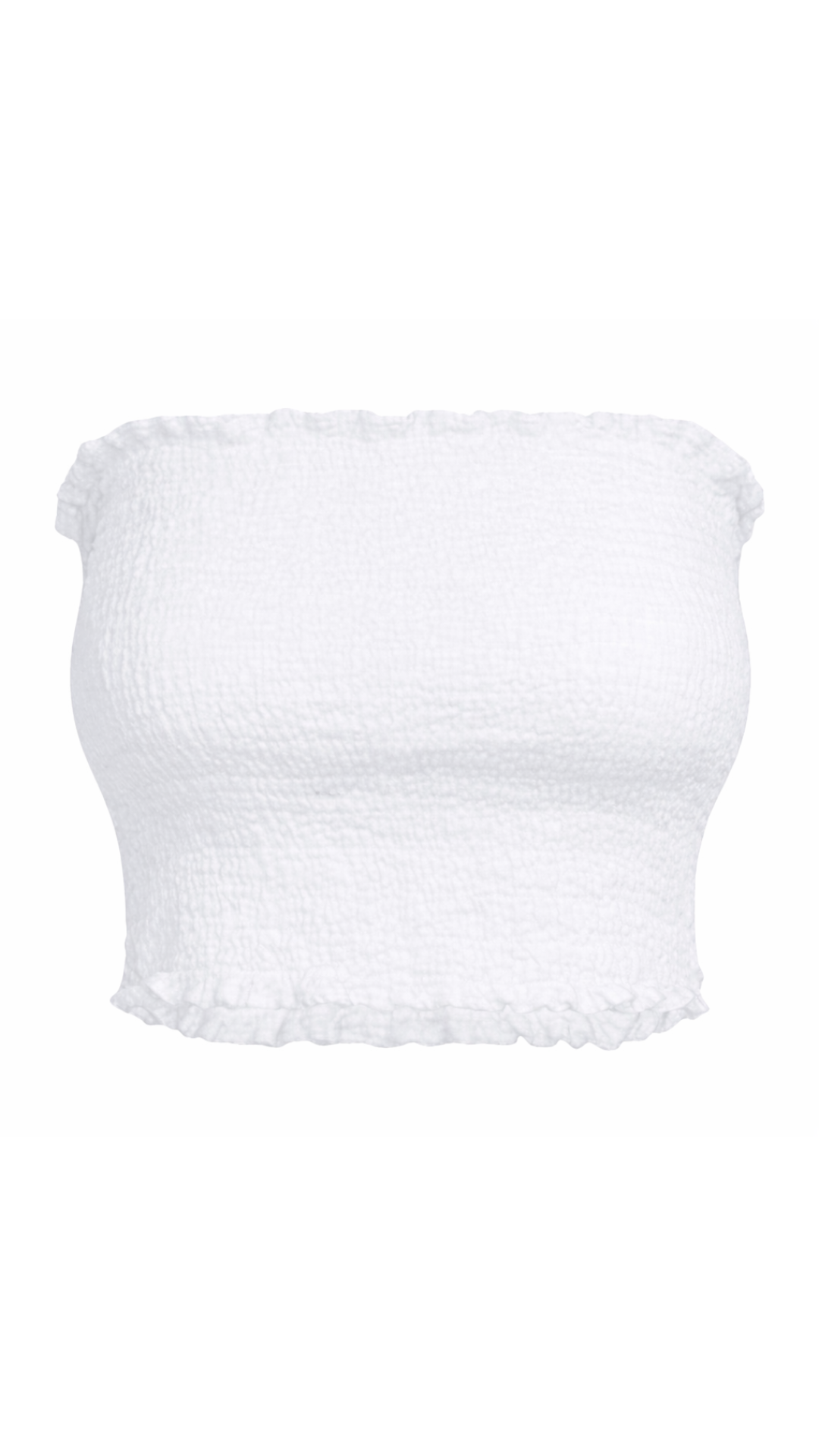 Smocked Tube Top - White