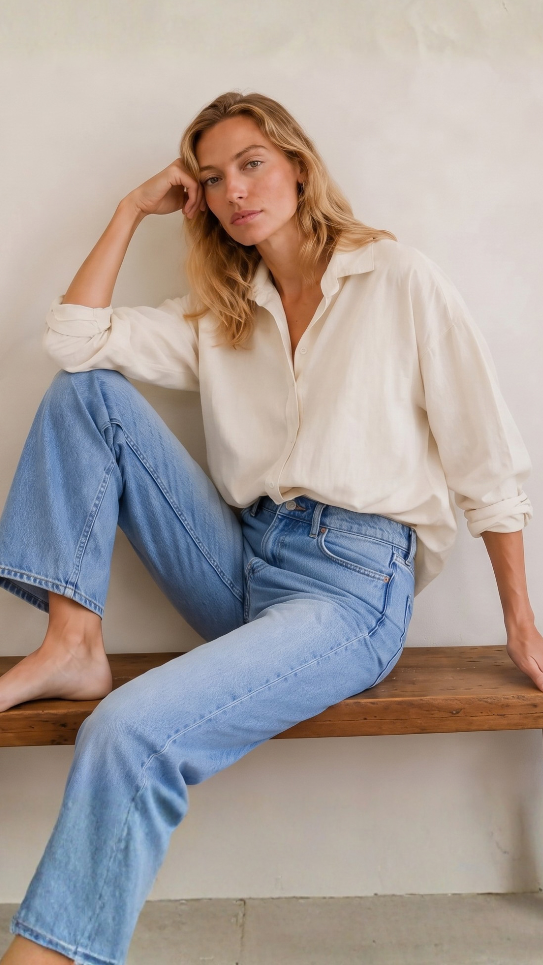 Drop Shoulder Shirt Cotton Blend - Cannoli