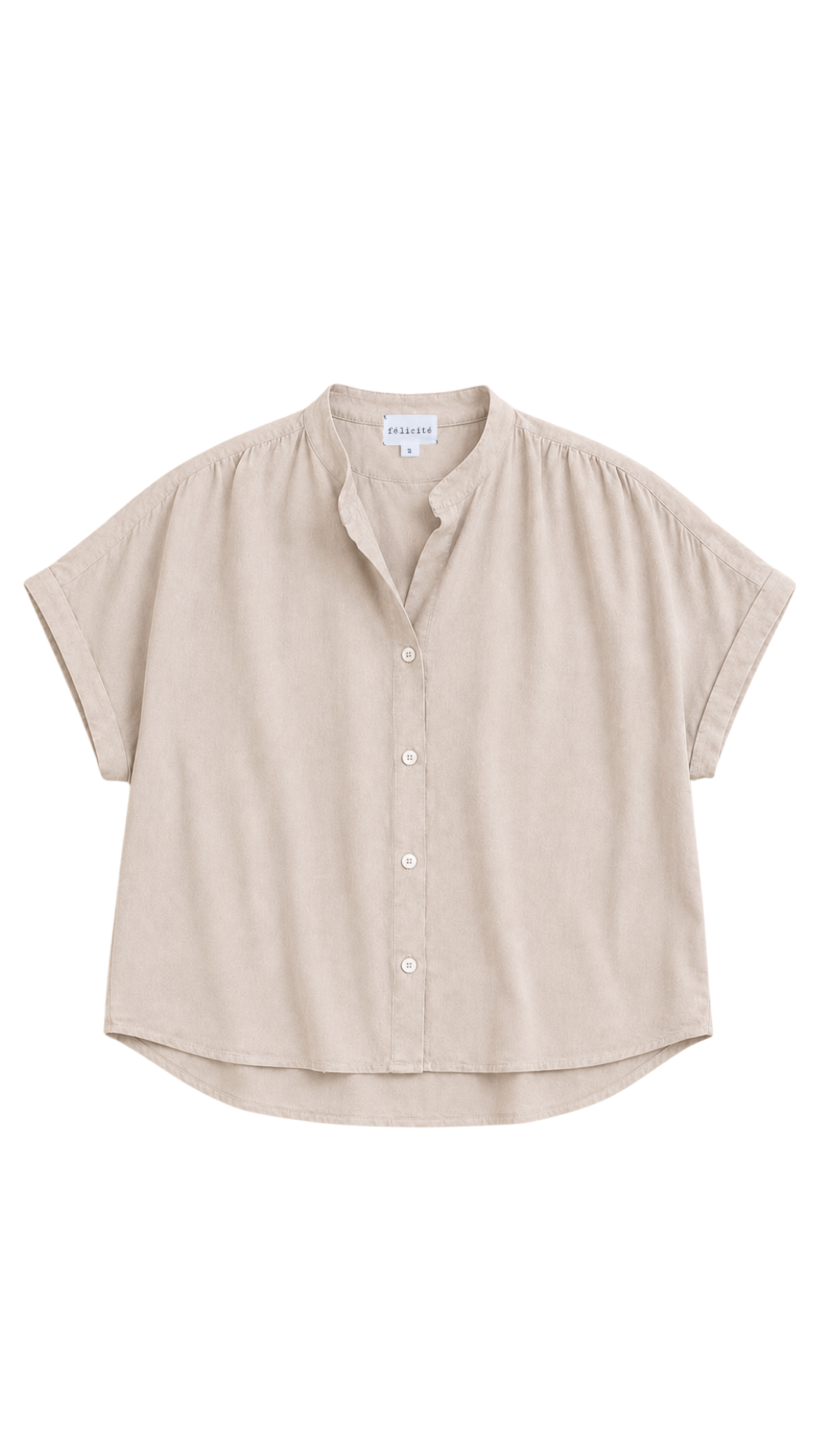 Short Sleeve Top Linen - Light Tan