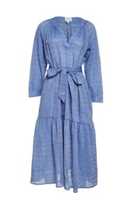 Puff Sleeve Maxi Cotton -Sky