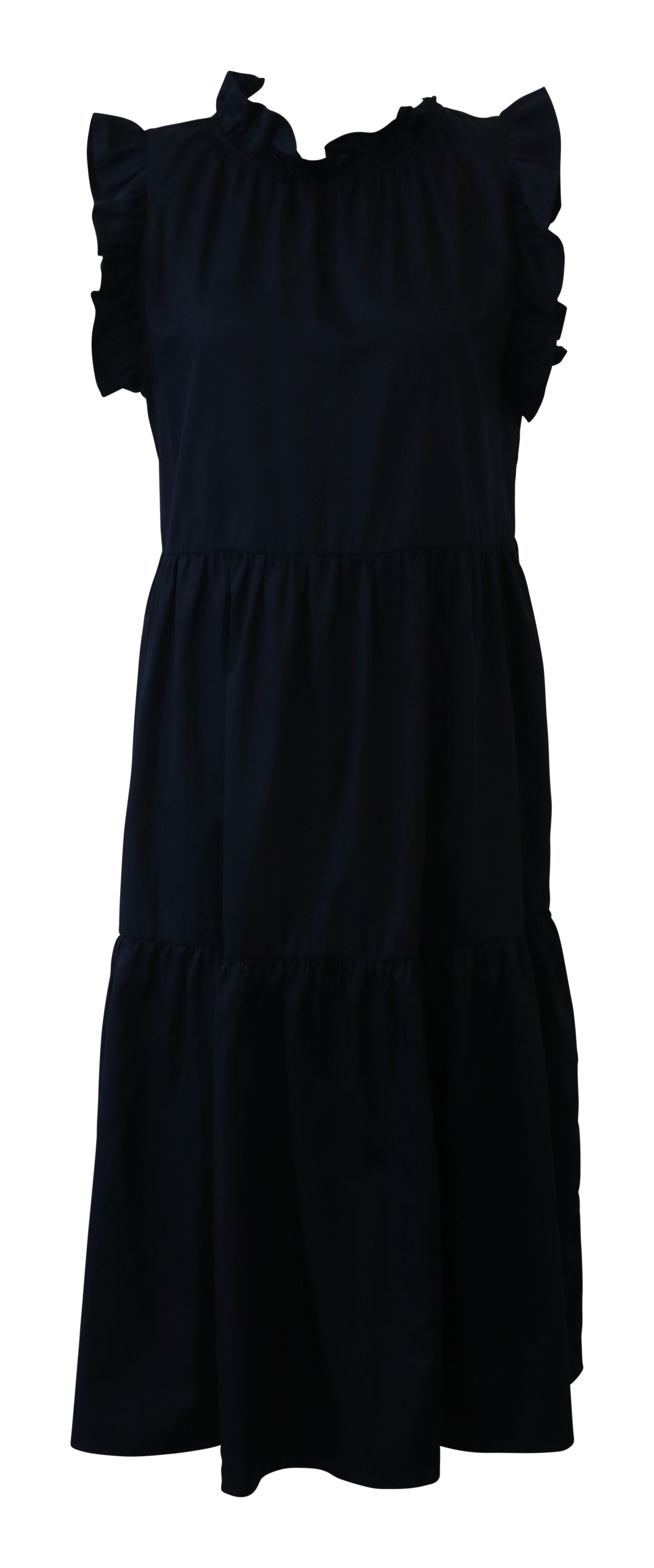 Ruffle Collar Dress - Navy