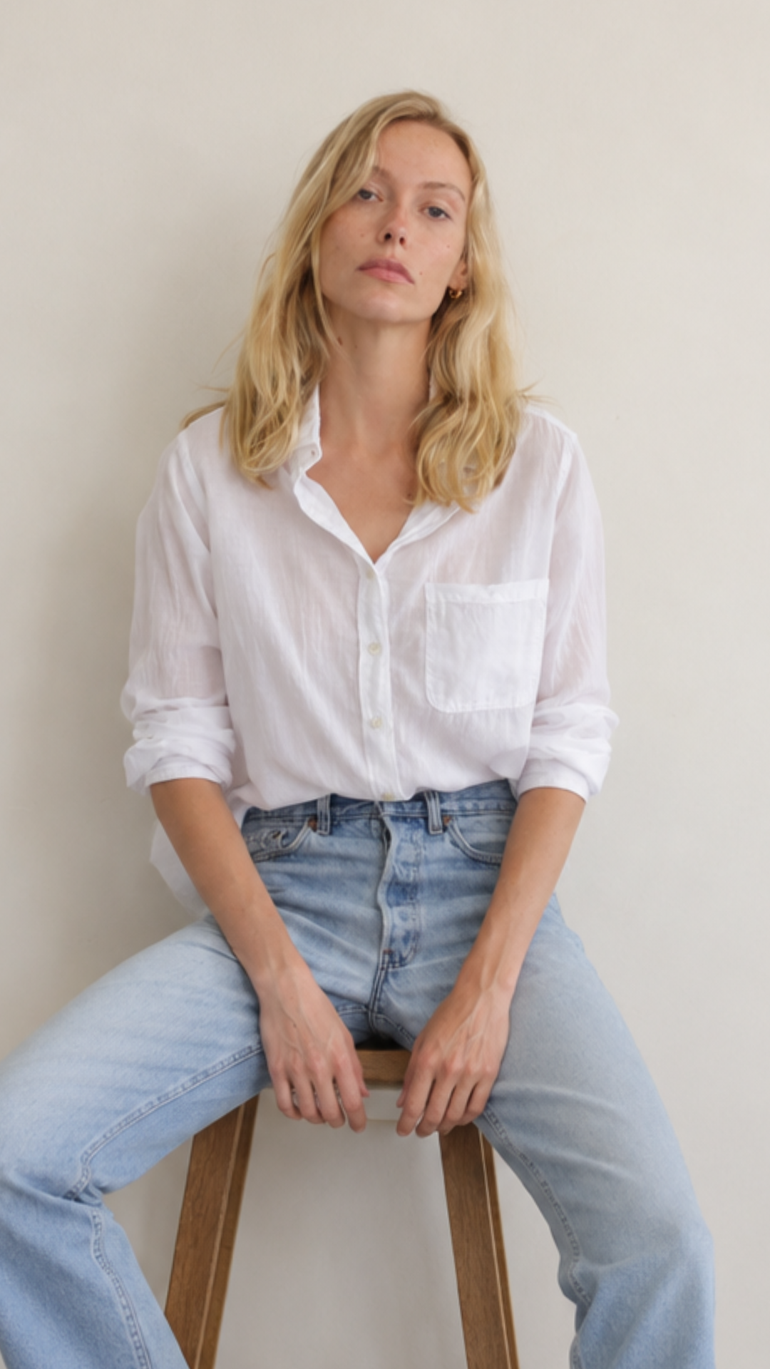Boyfriend Top Cotton Voile - White