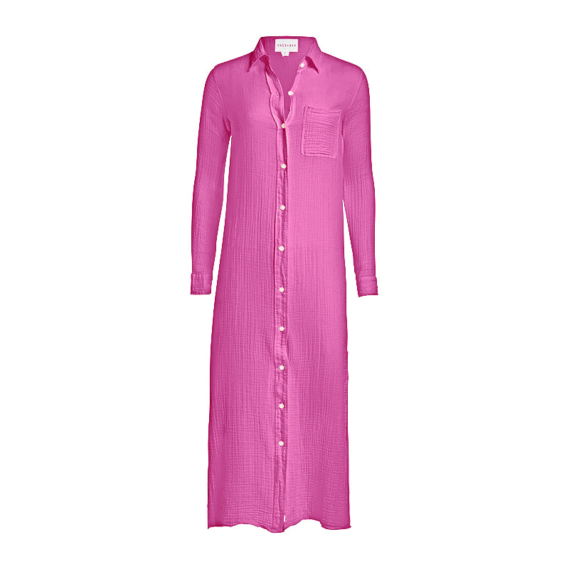 Boyfriend Maxi Dress Gauze Cotton Candy