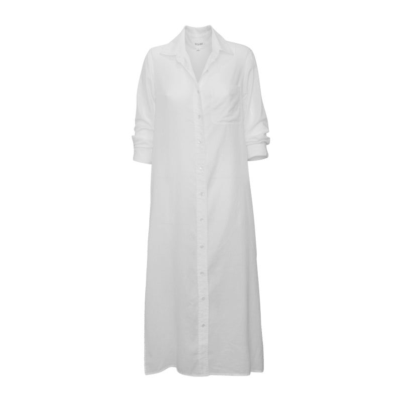 Boyfriend Maxi Dress Twill - White