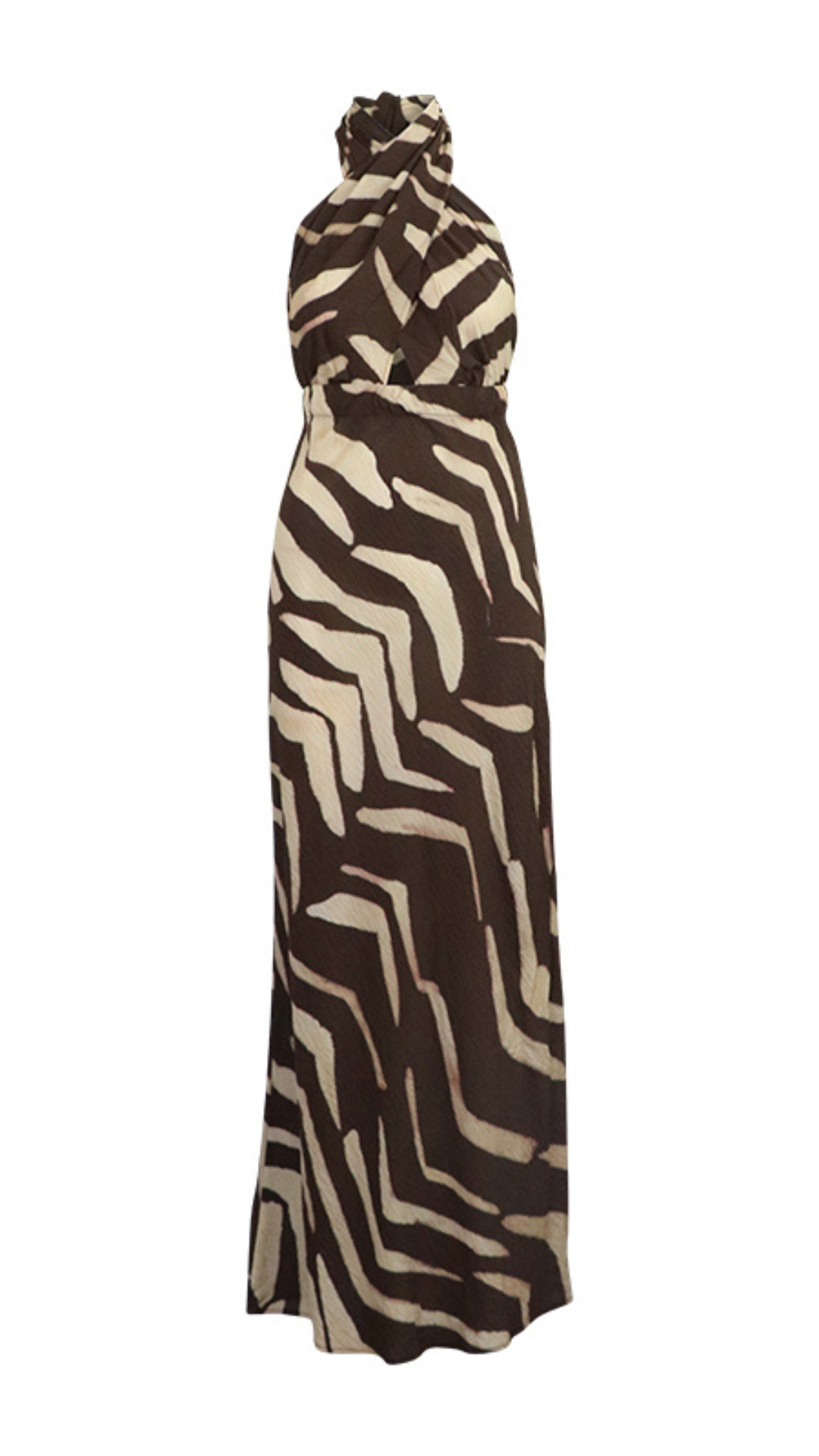 Halter Wrap Maxi Viscose - Zebra