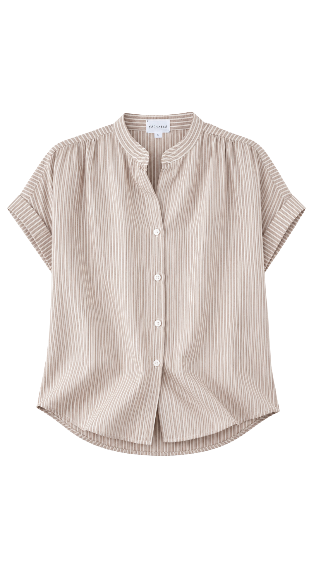 S/S Top Lyocell Silk - Walnut Stripe