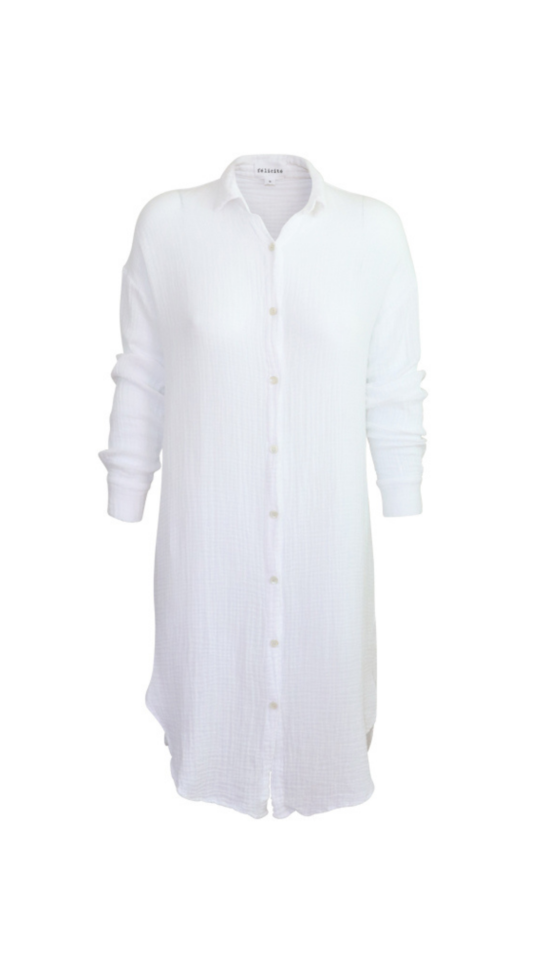 Boyfriend Tunic Dress Gauze - White