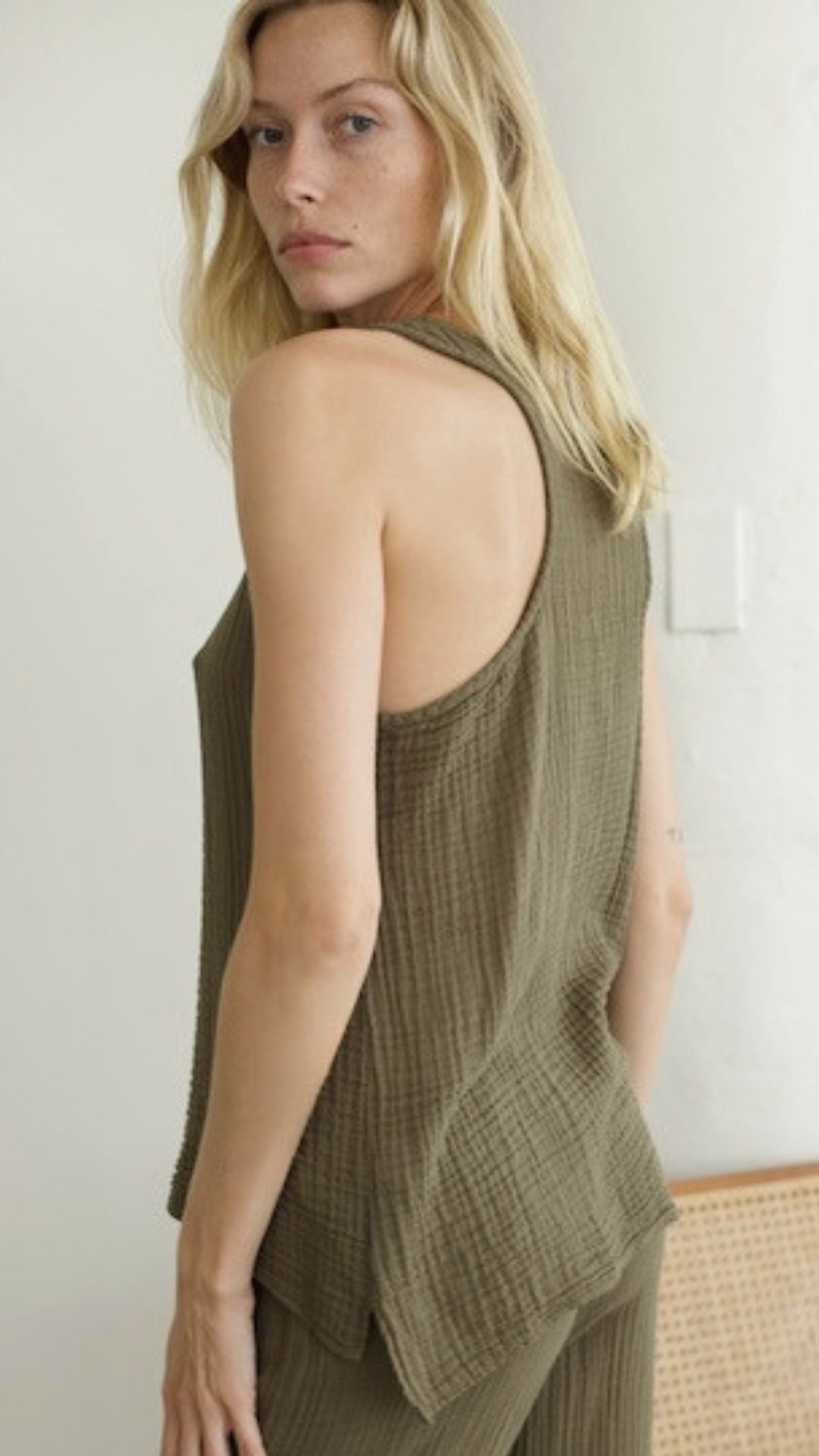 Racerback Tank Gauze - Military