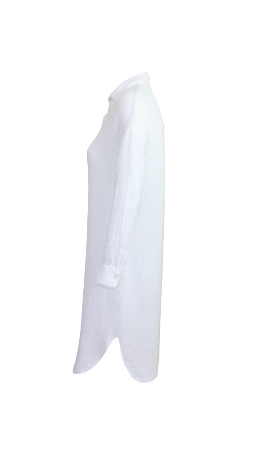 Boyfriend Tunic Dress Gauze - White
