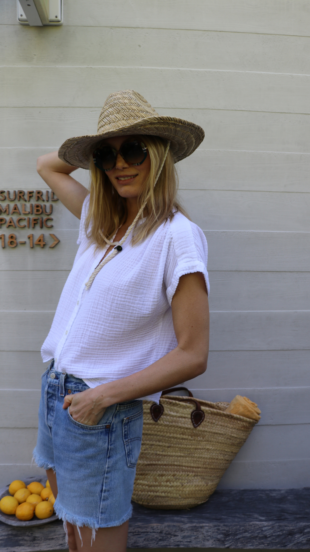 Short Sleeve Top Cotton Gauze - White
