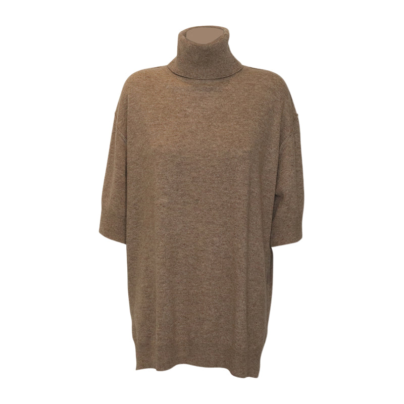 3/4 Sleeve Turtle Neck- Cobblestone