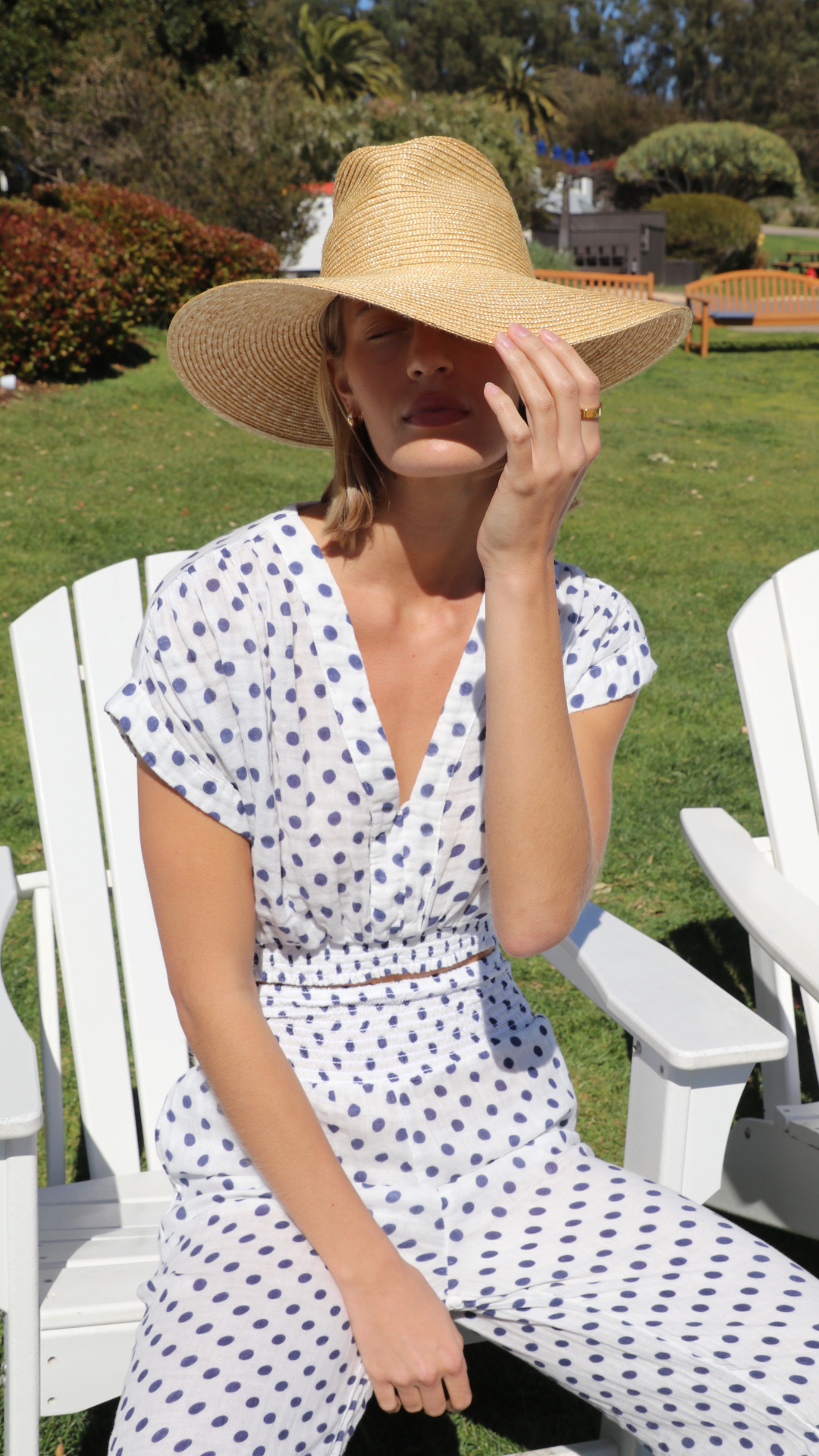 Vacay Top Gauze - Blue Dot