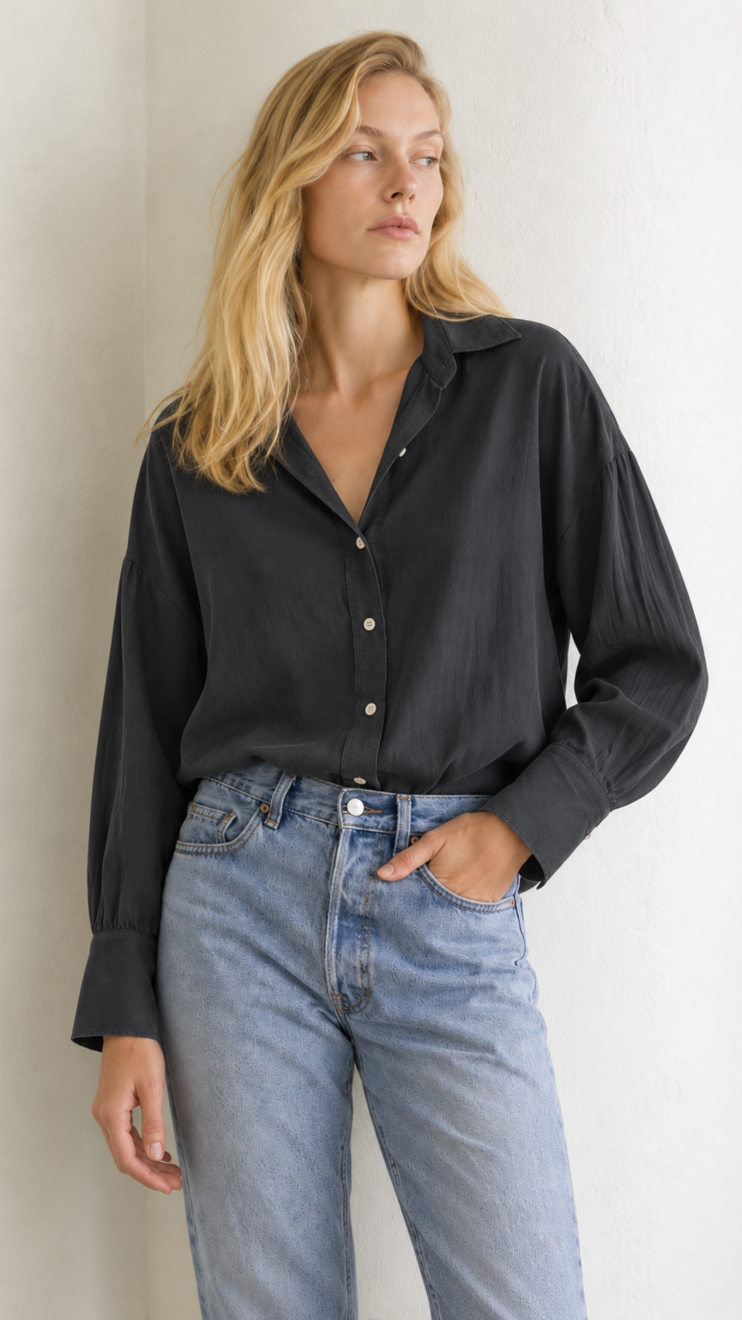 Drop Shoulder Shirt Lyocell Silk - Bottega