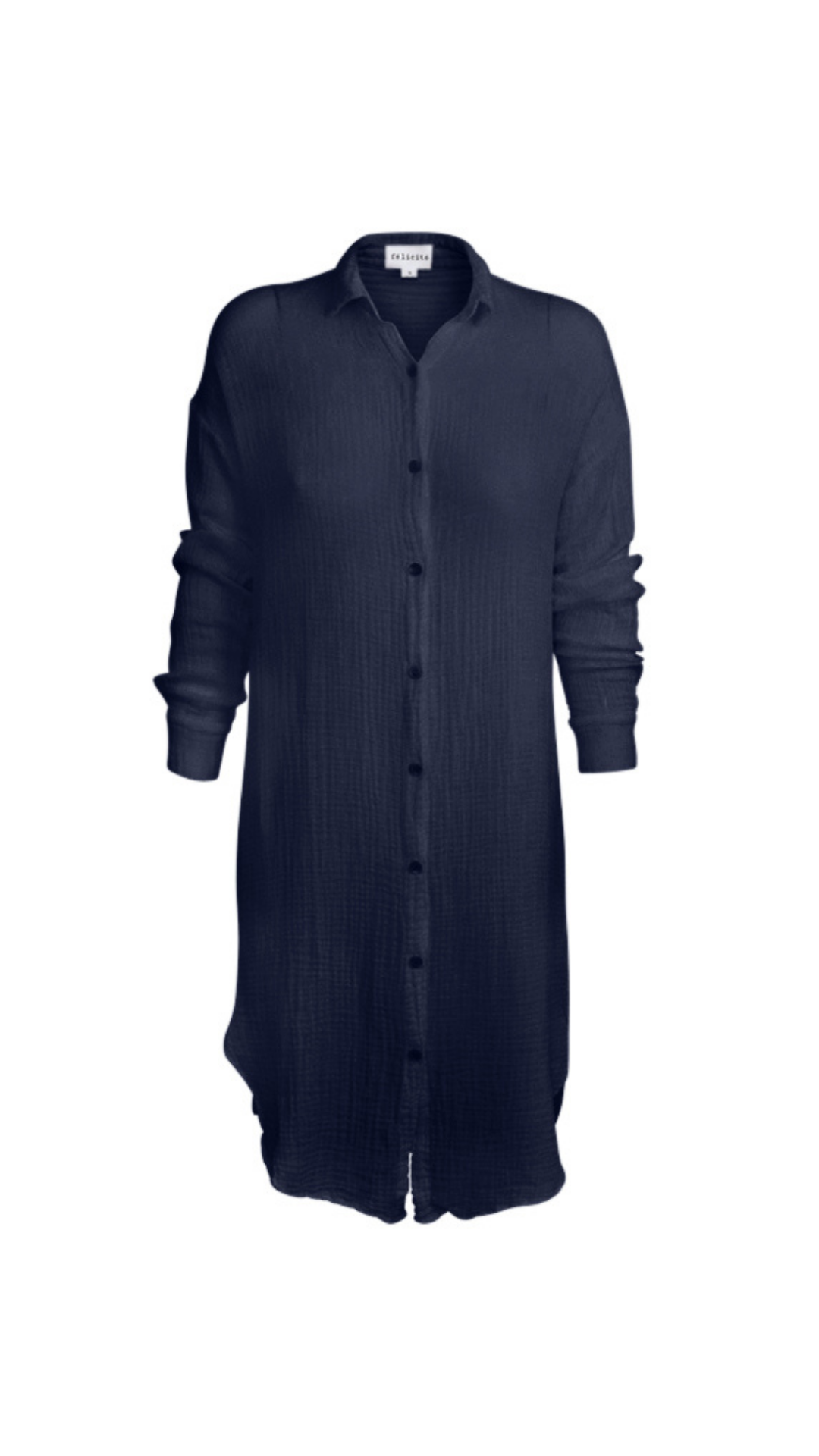 Boyfriend Tunic Dress Gauze - Navy