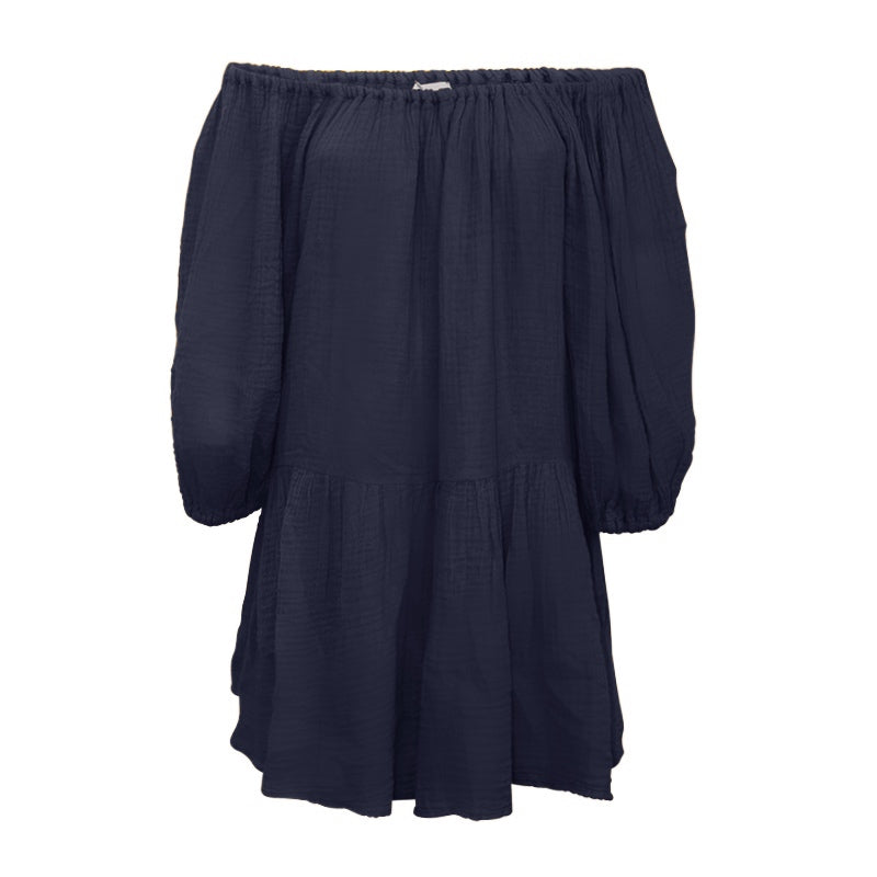 Capri Mini Dress Gauze - Navy