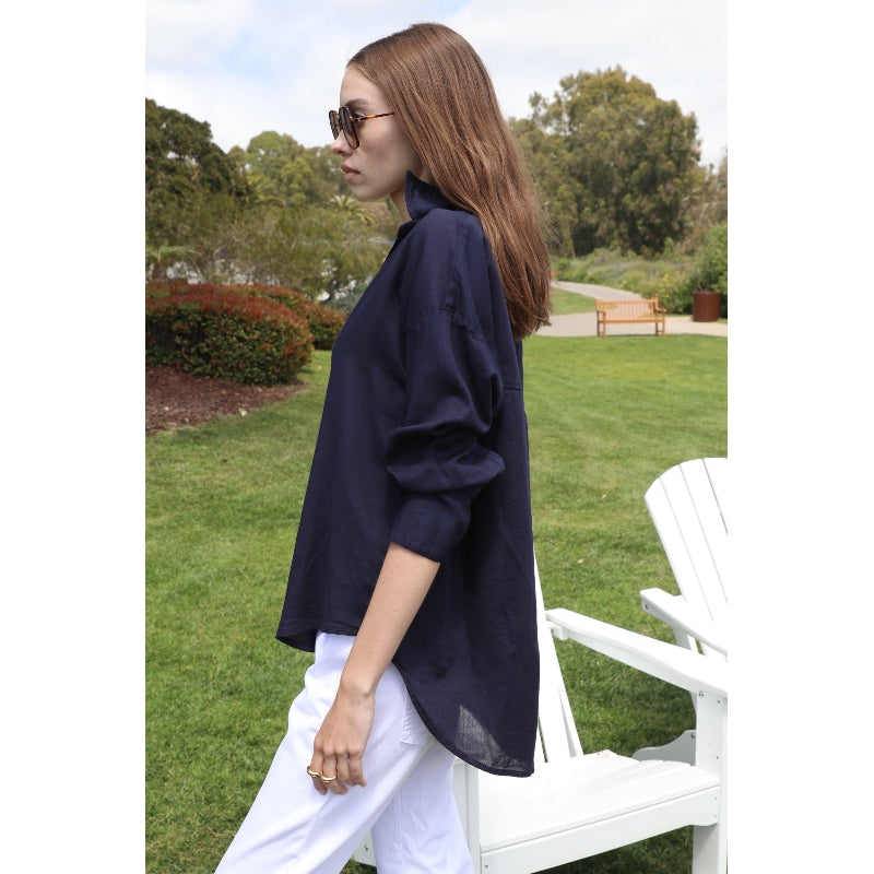 Drop Shoulder Shirt - Navy
