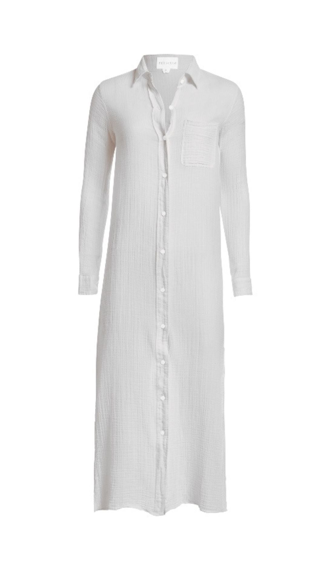 Boyfriend Maxi Dress Gauze - White