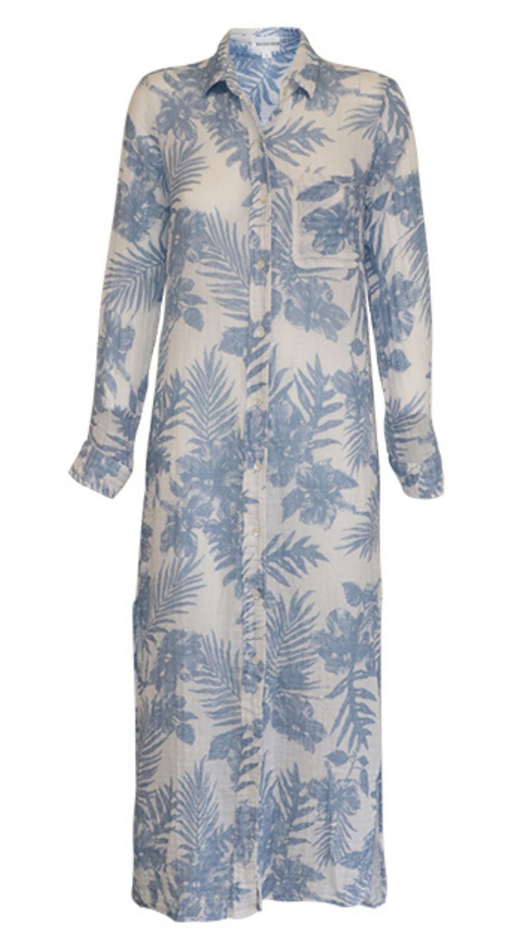 Boyfriend Maxi Dress Gauze - Sky Palm