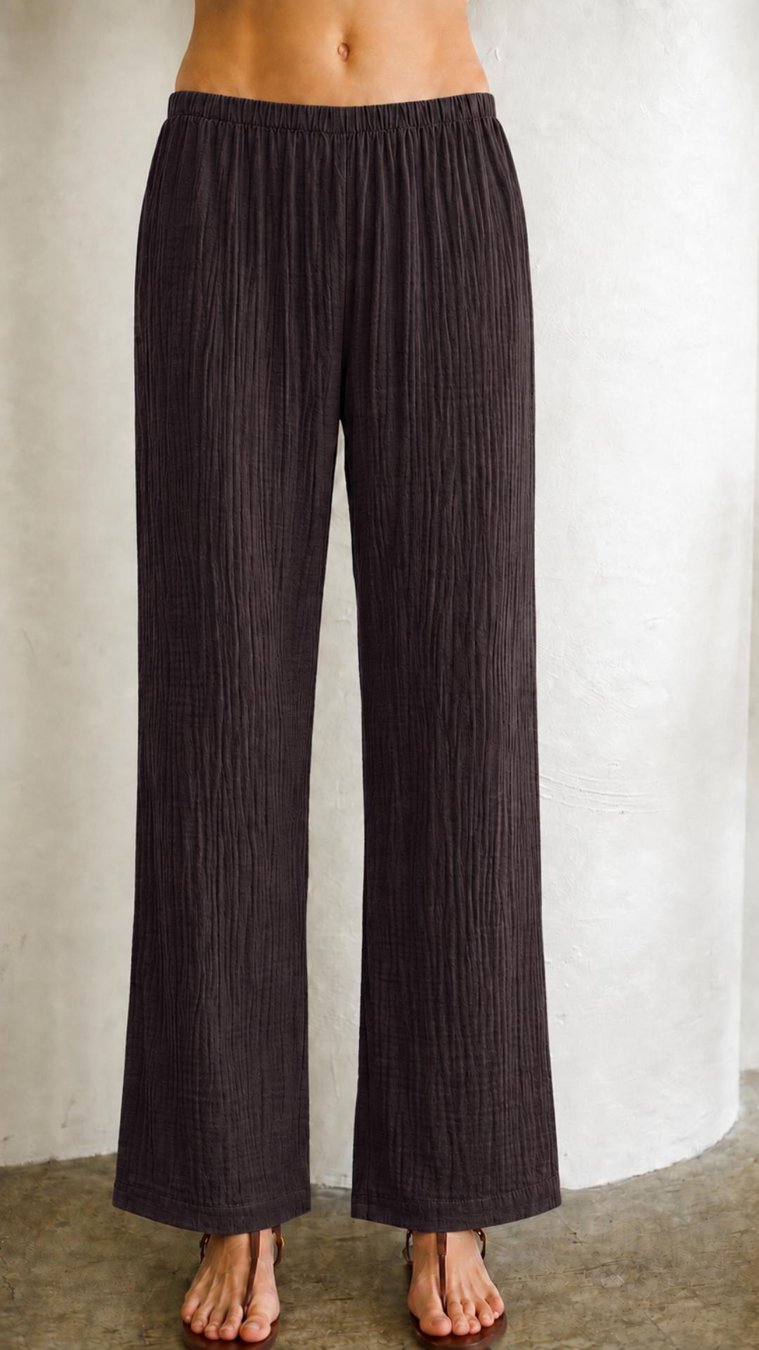 Elastic Band Pant Gauze - Bark