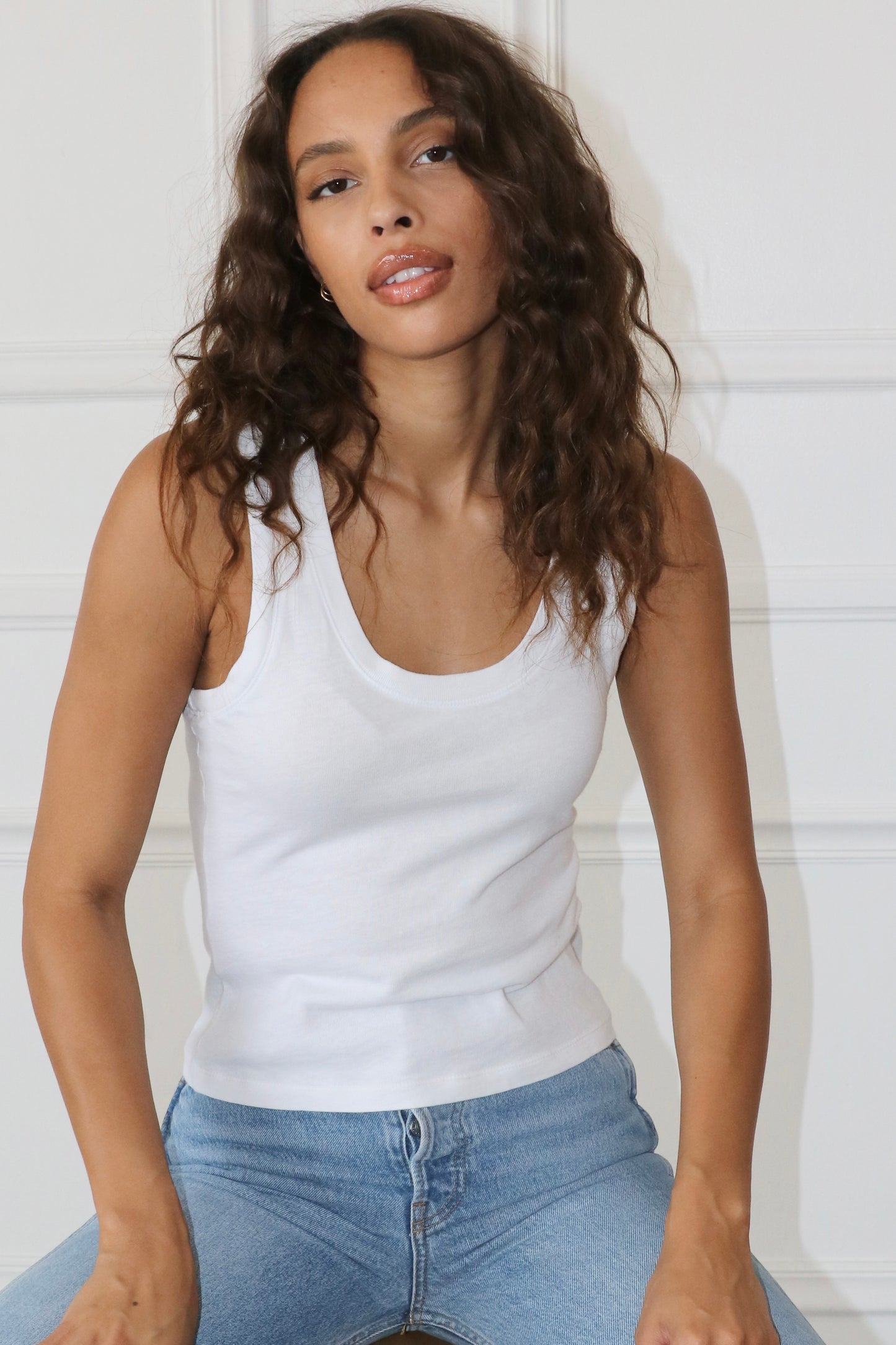 Scoop Tank Cotton - White