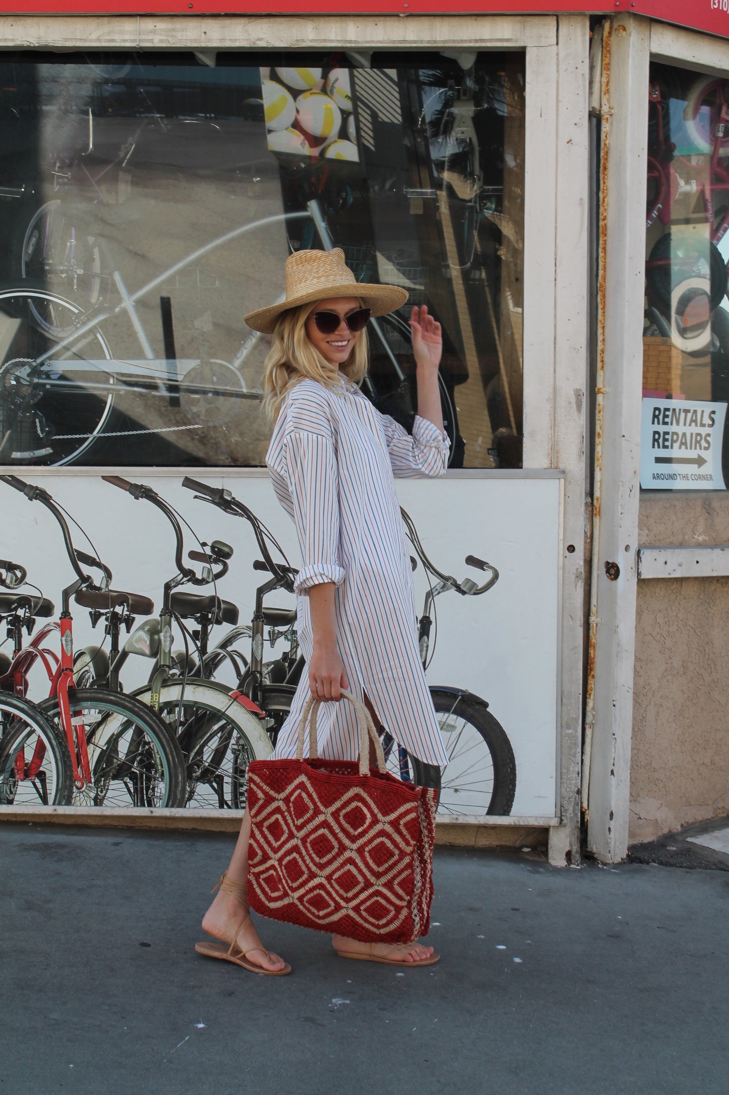 Boyfriend Shirt Dress Stripe - RWB STRIPE