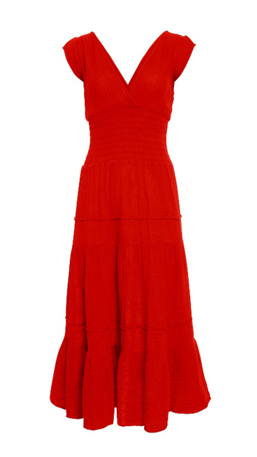 Smock Dress Gauze  - Cherry