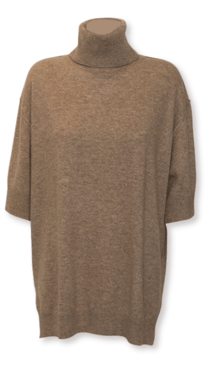 3/4 Sleeve Turtle Neck- Cobblestone