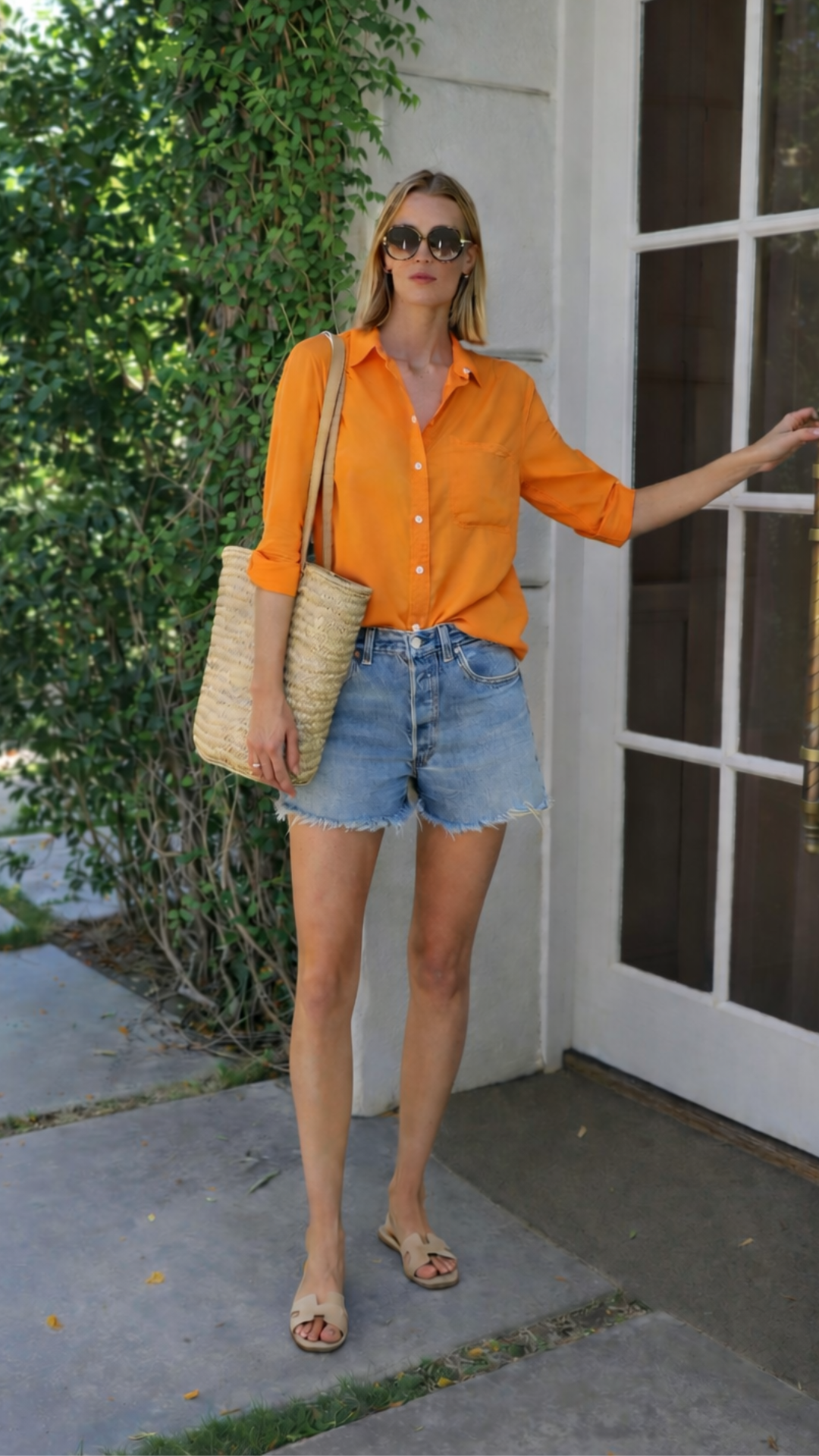 Boyfriend Top Cotton Voile - Tangerine