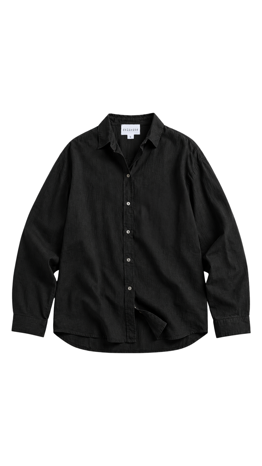 Drop Shoulder Shirt Cotton Blend - Black