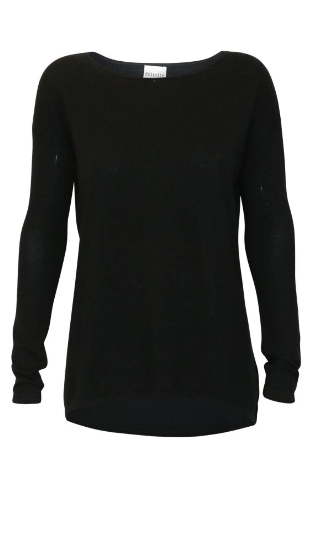 High-Low Sweater Cotton Cashmere - Black