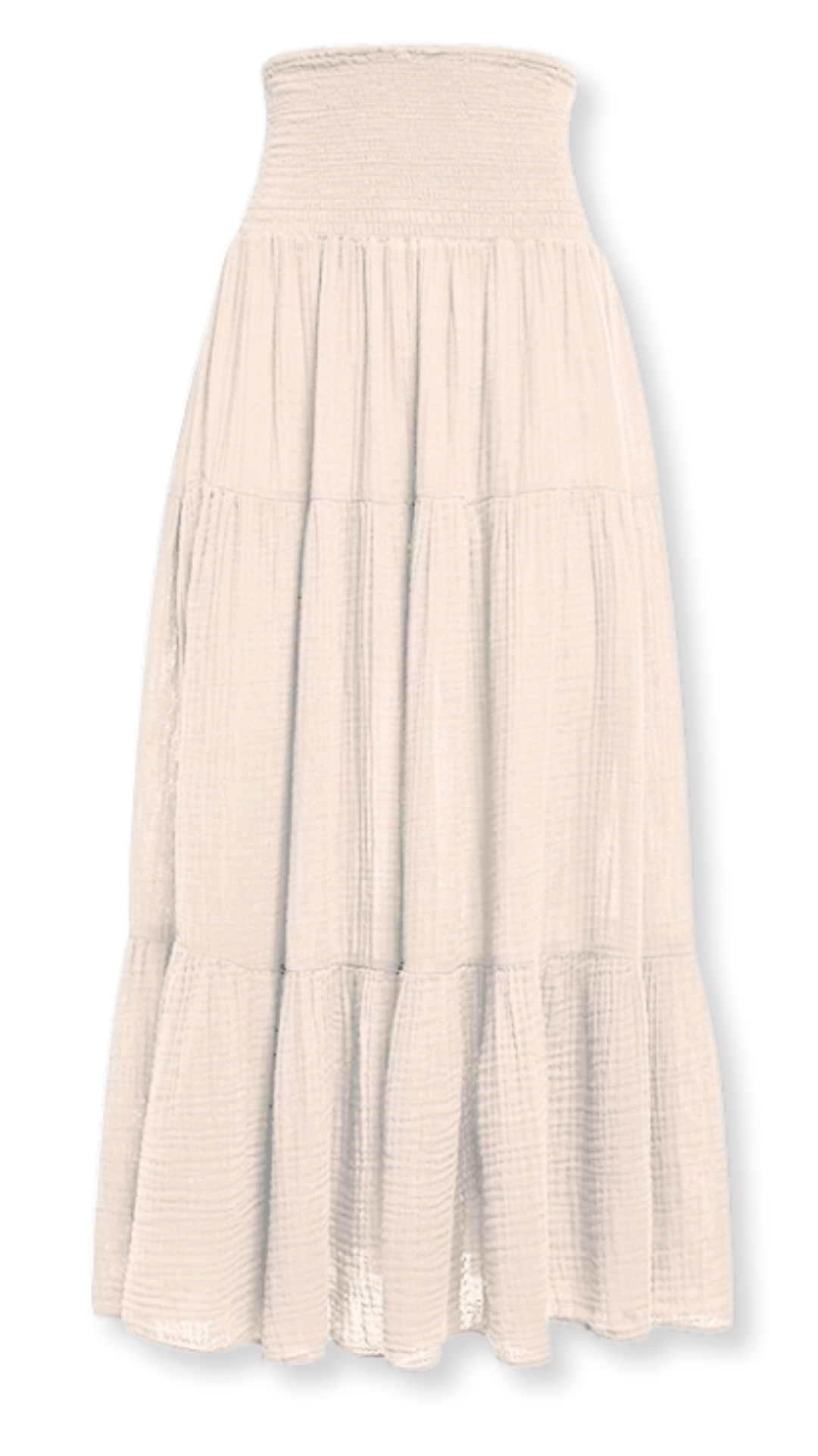 Smocked Maxi Skirt Gauze - Birch