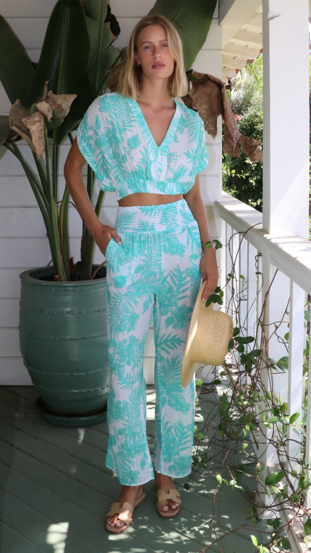 Smock Pant Gauze - Bermuda Palm